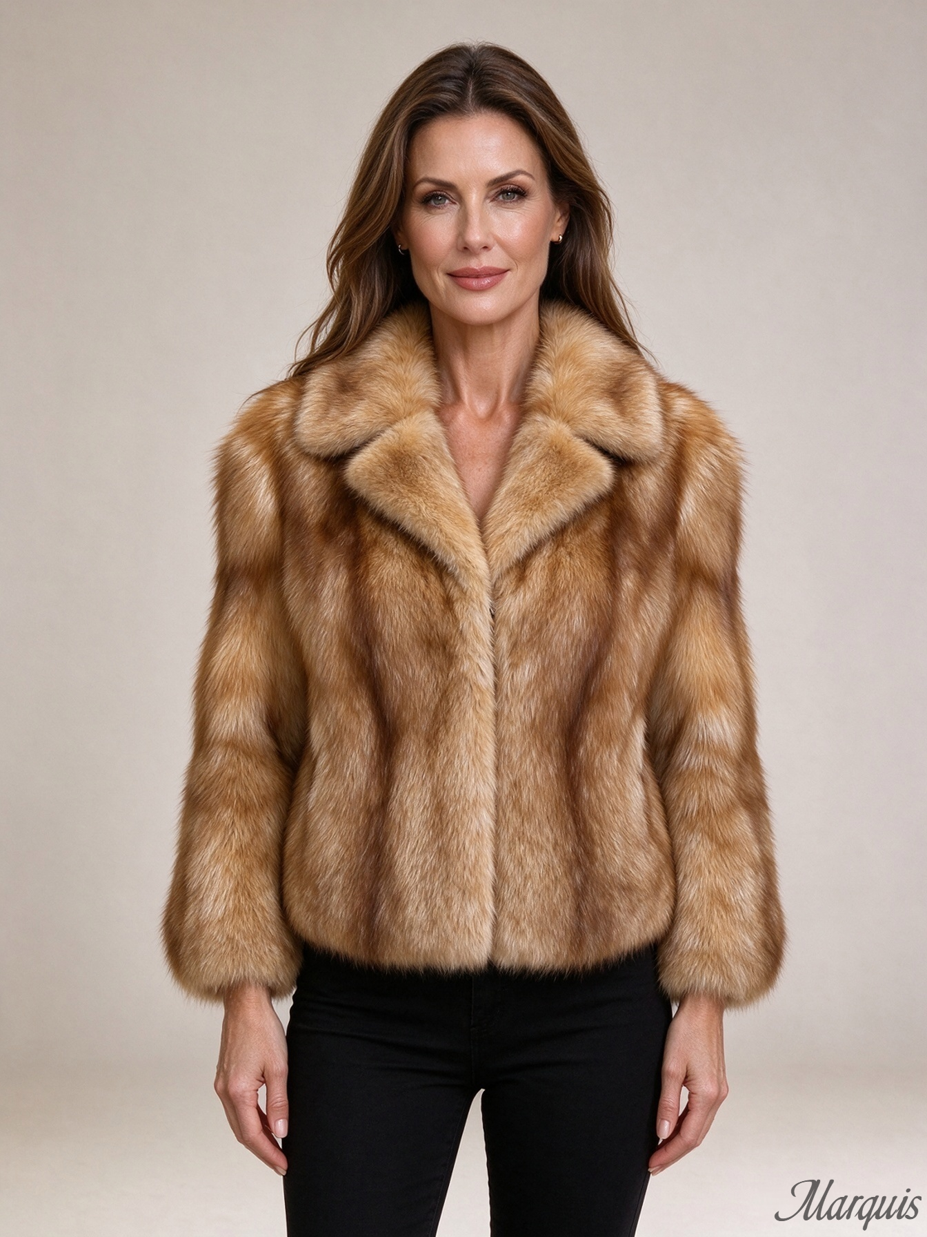 Golden Fox Fur Short Jacket