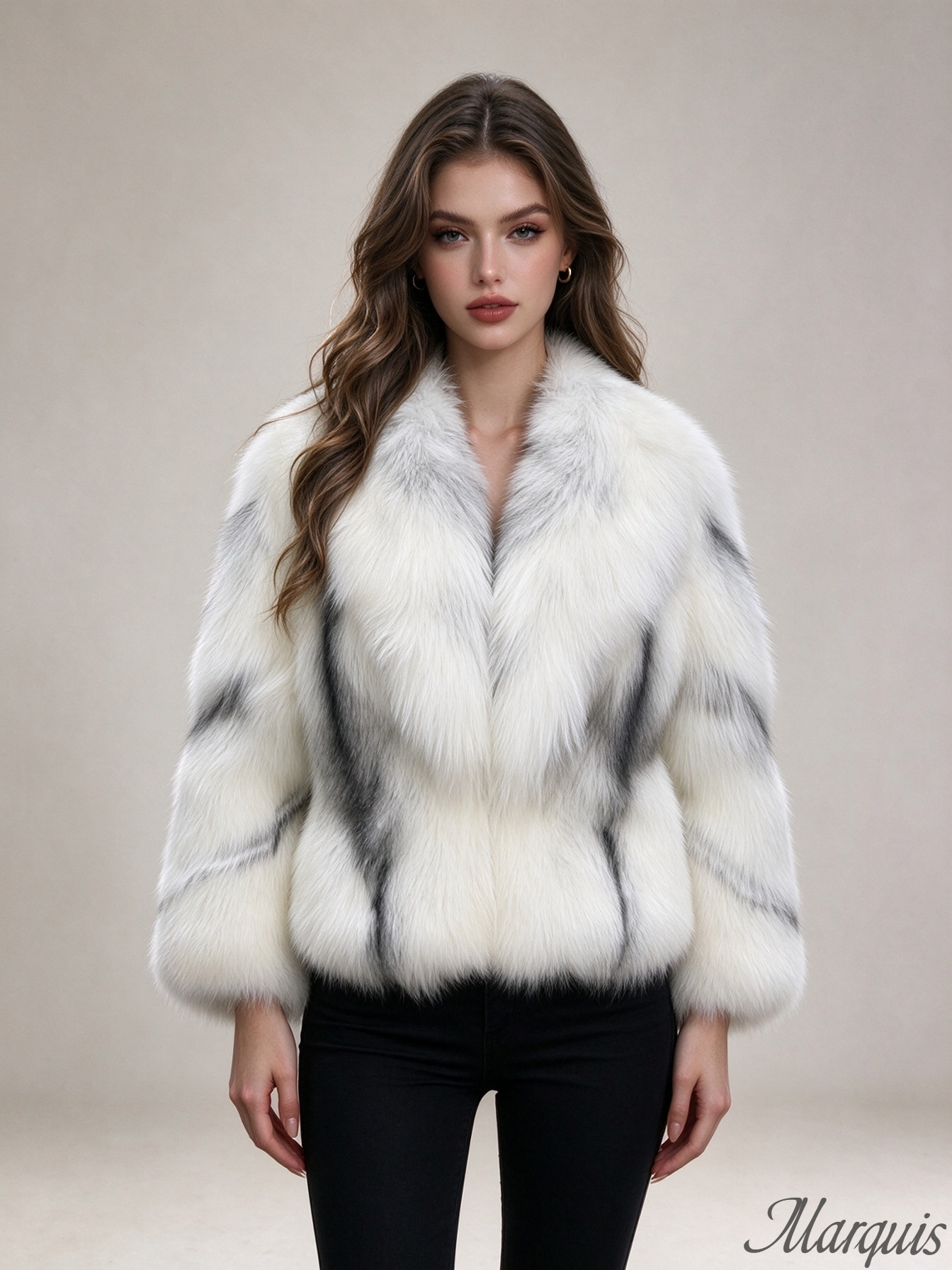 White Frost Fox Fur Jacket