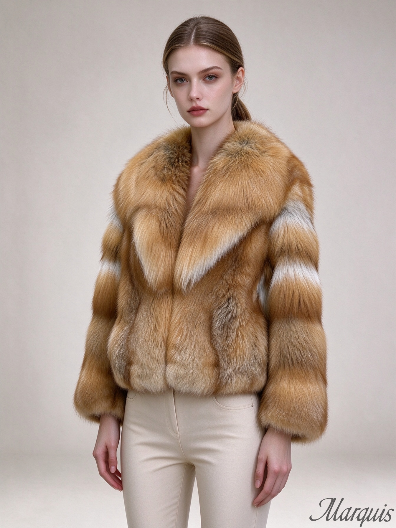 Natural Red Fox Fur Jacket